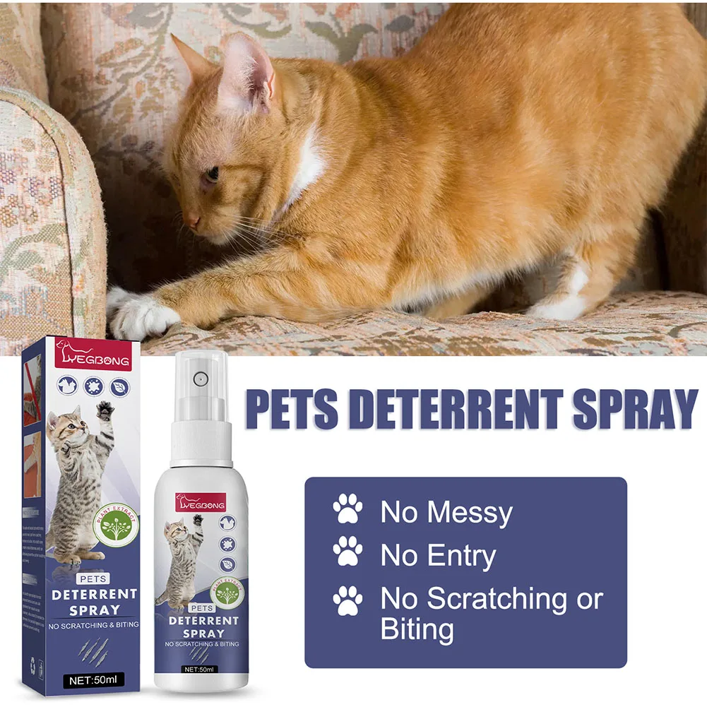 50ml Natural Cat Scratch Deterrents Spray No Stimulation Anti Scratch Furniture Sofa Protector for Indoor Use Pet Product