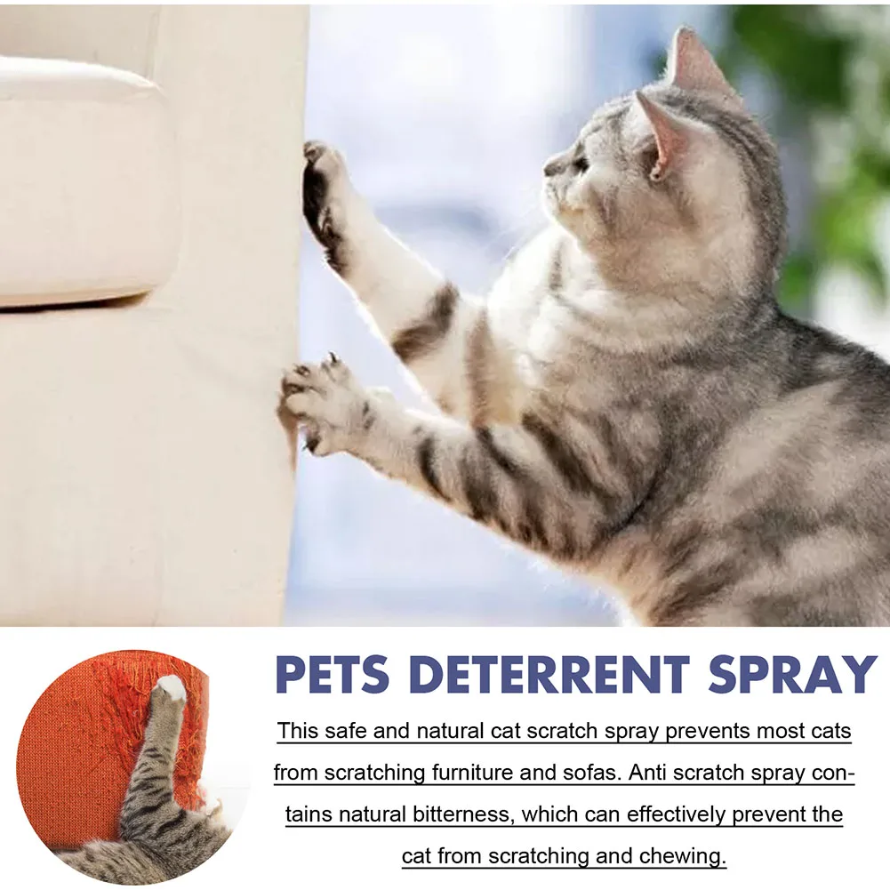 50ml Natural Cat Scratch Deterrents Spray No Stimulation Anti Scratch Furniture Sofa Protector for Indoor Use Pet Product