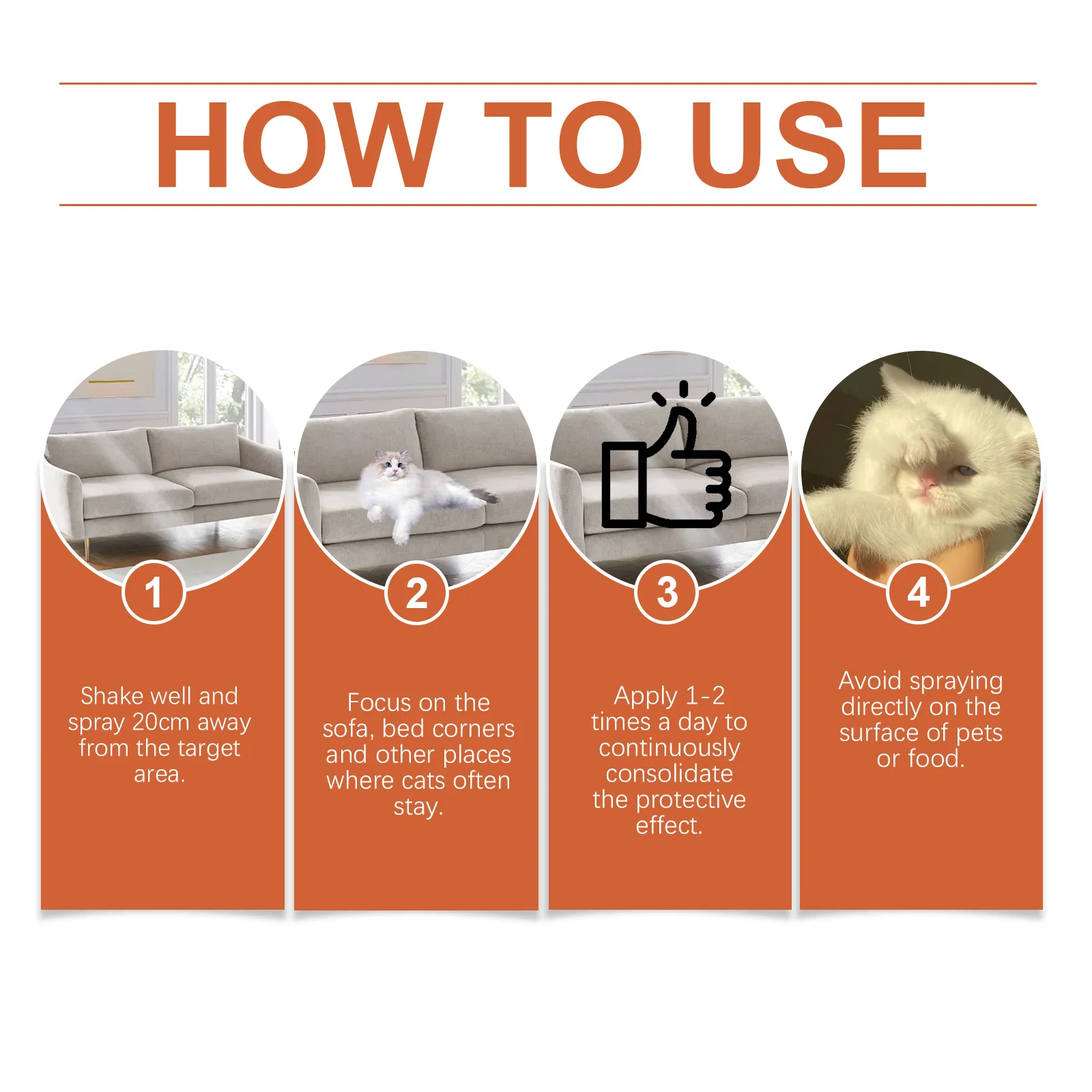 Car/Furniture-Specific Cat Deterrent Spray – Prevents Scratching & Inappropriate Urination, Protects Living Rooms & Bedrooms