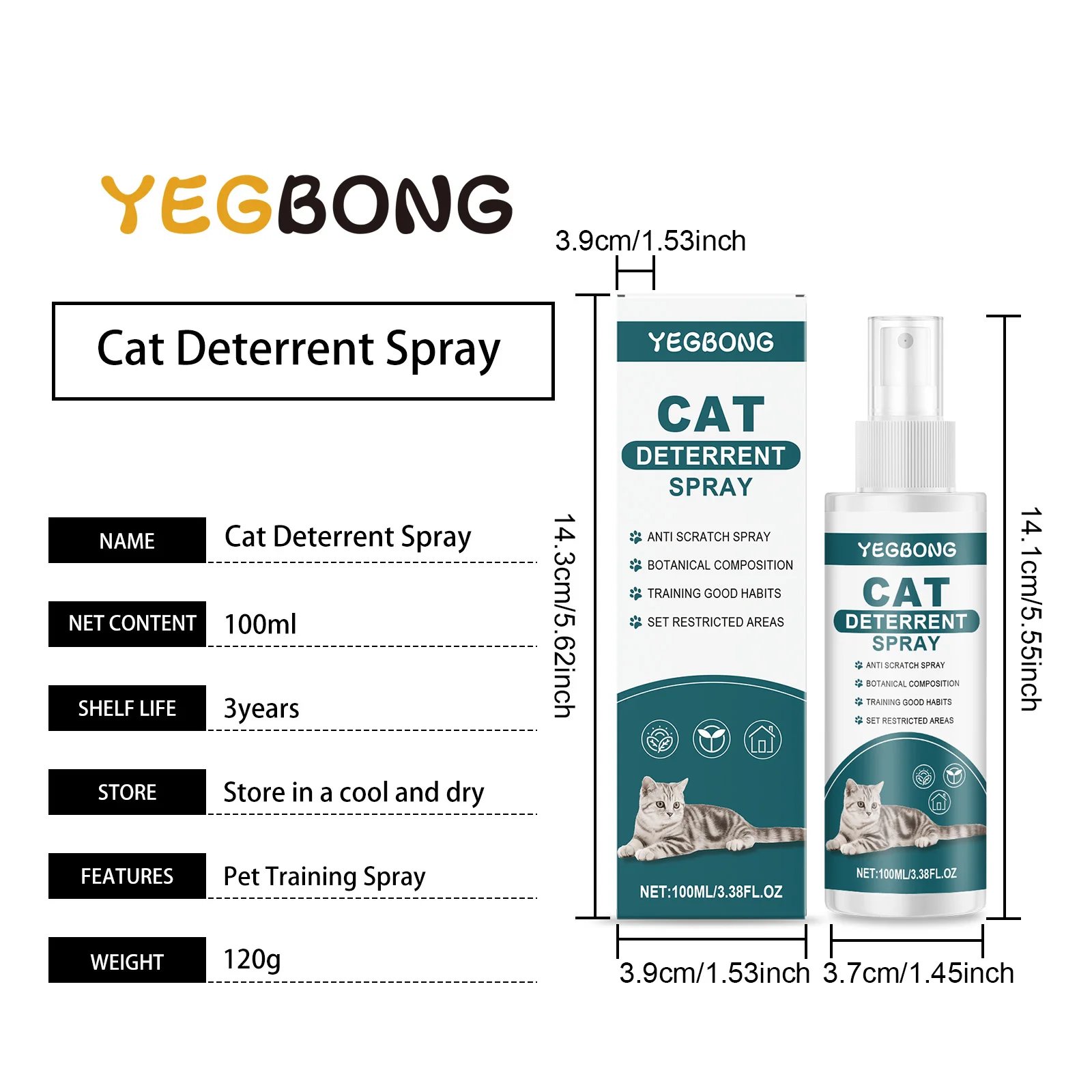 100ml Pet Deterrent Spray for Cats and Dogs Bitter Training Aid to Discourage Chewing and Scratching Safe Indoor Use on Furnitur