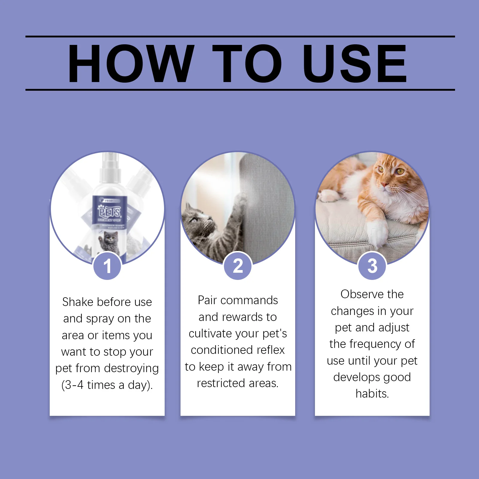 Cat Anti-Scratching Spray -Bitter Formula Deters Licking, Repels Pets from Scratching & Biting, Protects Furniture, Anti-Chewing