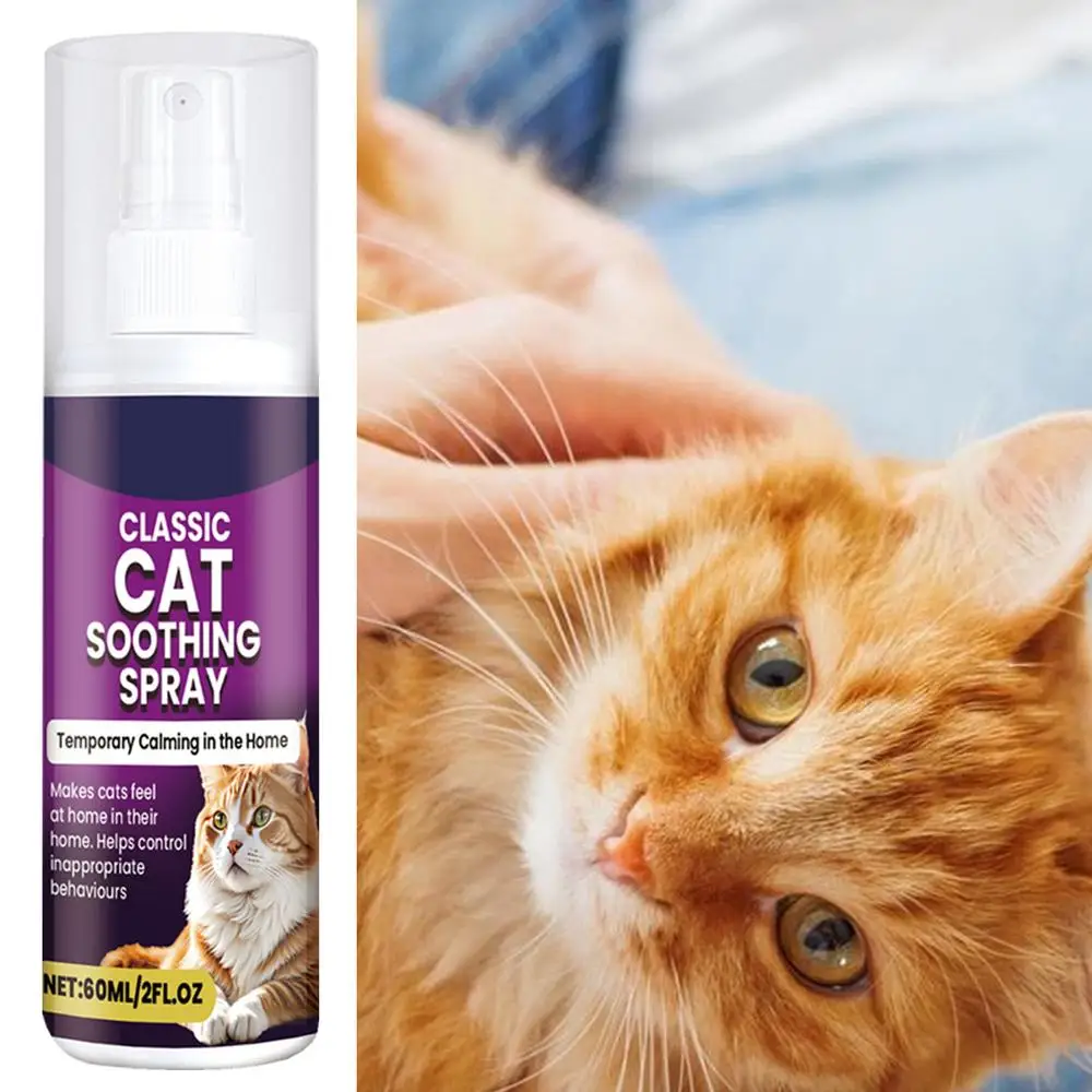Cat Stress Relief Spray 100ml Calming Solution Scratch Prevention Natural Plant-Based Acts Quickly Cat Calming Spray For