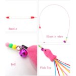 Elastic Metal Boom Tease Cat Stick Funny Wand Toy + 3 Pcs Replaceable Plush Fake Fishes Interactive With Kitten Pets Make Fun - Image 2