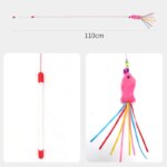 Elastic Metal Boom Tease Cat Stick Funny Wand Toy + 3 Pcs Replaceable Plush Fake Fishes Interactive With Kitten Pets Make Fun - Image 6