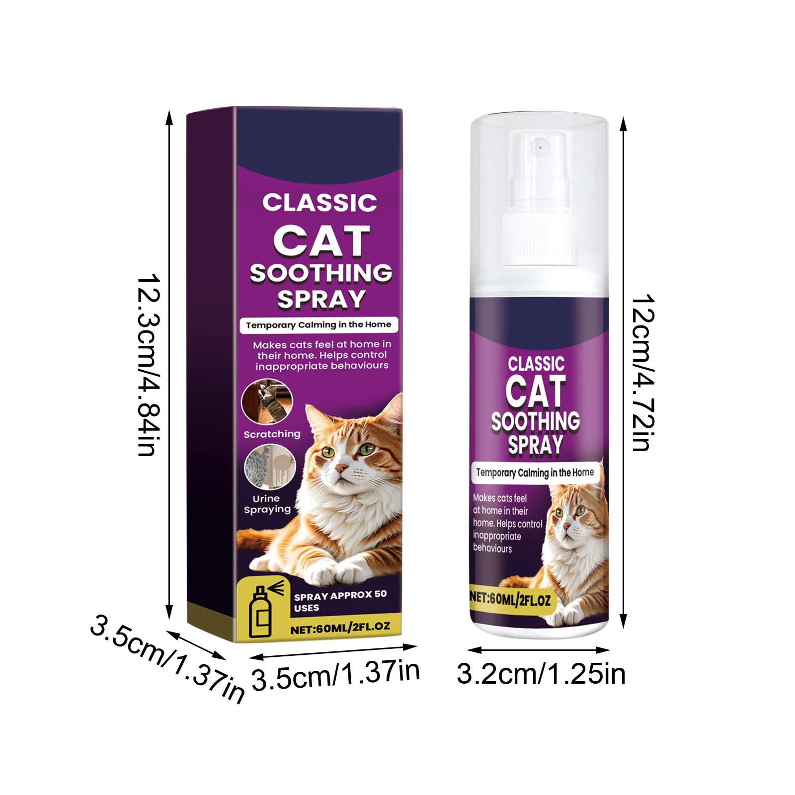 60ml Pet Calming Spray Prevent Howling Reduce Anxiety Soothe Mood Pet Dog Cat Estrus Calming Prohibition Spray Pet Supplies