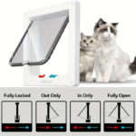 Pet Door 4 Way Locking Security Lock ABS Dog Cat Weatherproof Flap Door Controllable Switch Direction Doors Small Pet Supplies - Image 6