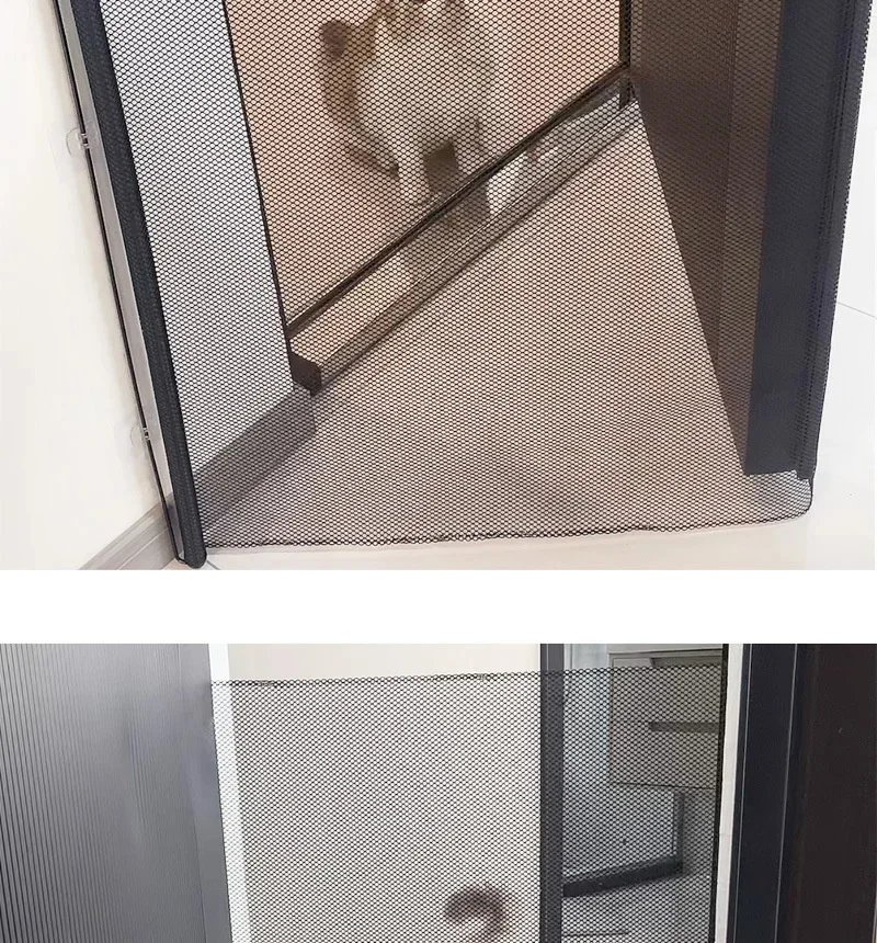 Automatic Retractable Pet Door Fence For Dogs And Cats, Indoor Stairway And Corridor Isolation Net, No-Drill Safety Net Fence