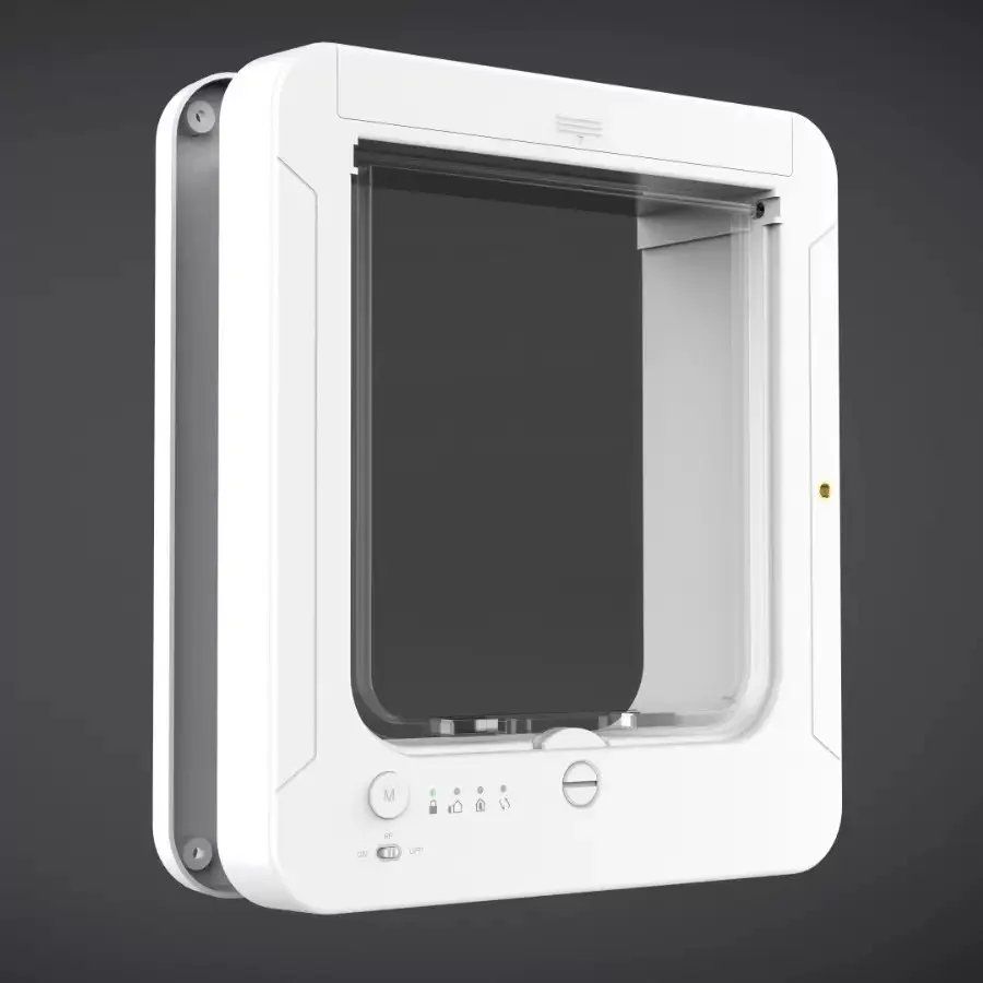 Electronic Induction Dog Cat Door Automatic Smart Pet Safe Door Cat Flap with Microchip Sensor Controllable Direction Cat