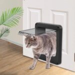 Electronic Induction Dog Cat Door Automatic Smart Pet Safe Door Cat Flap with Microchip Sensor Controllable Direction Cat