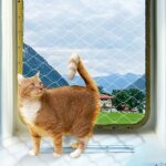 1set Different Sizes Transparent Cat Safety Net with Accessories for Balcony and Stairs - Prevents Pet Falls and Escapes - Image 2
