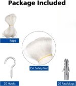 1set Different Sizes Transparent Cat Safety Net with Accessories for Balcony and Stairs - Prevents Pet Falls and Escapes - Image 5