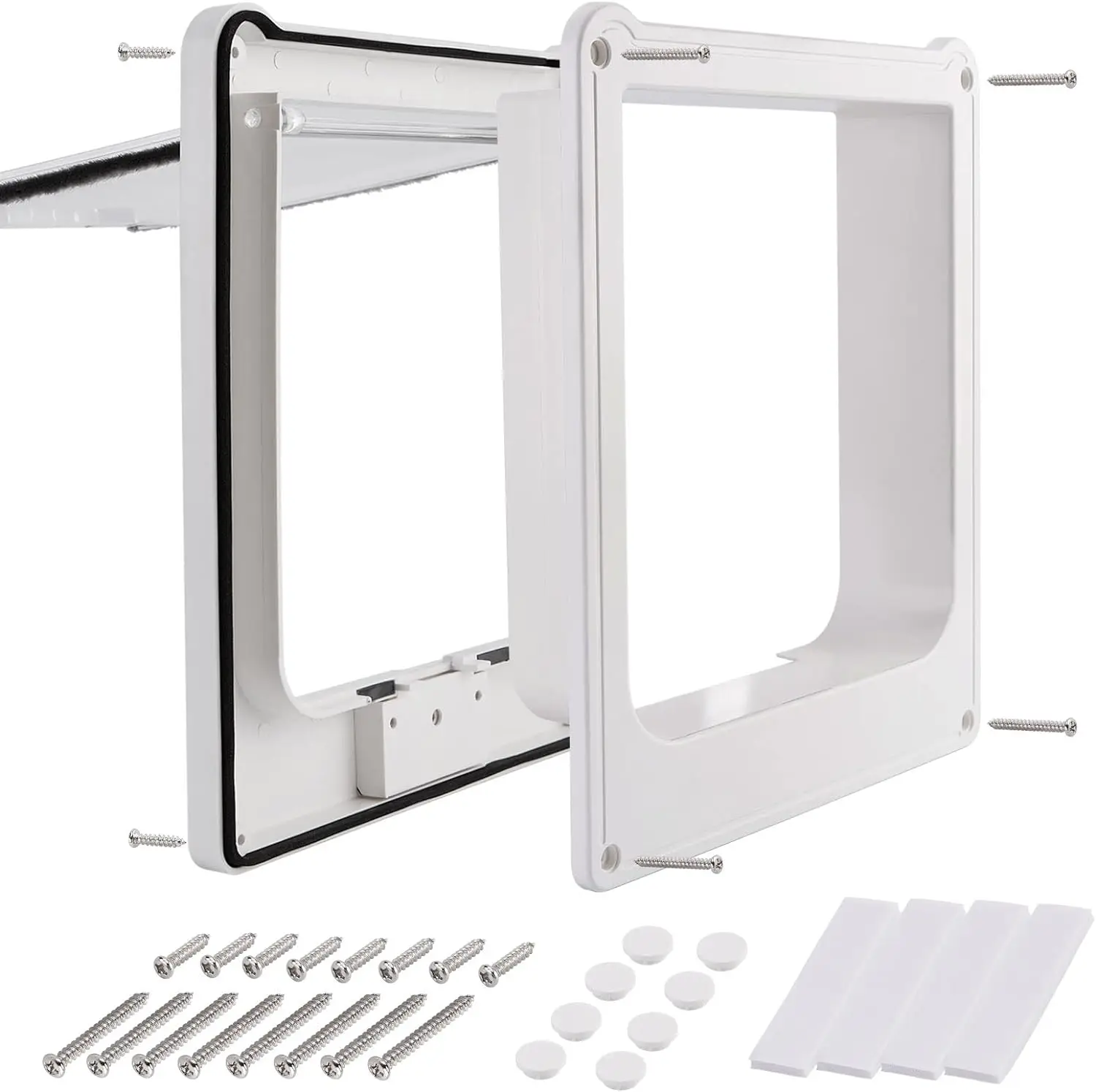 Interior Cat Door 4 Way Rotary Lock Magnetic Closure Indoor Pet Door for Up to 20lbs Cats and Doggie Weatherproof Large Cat Door