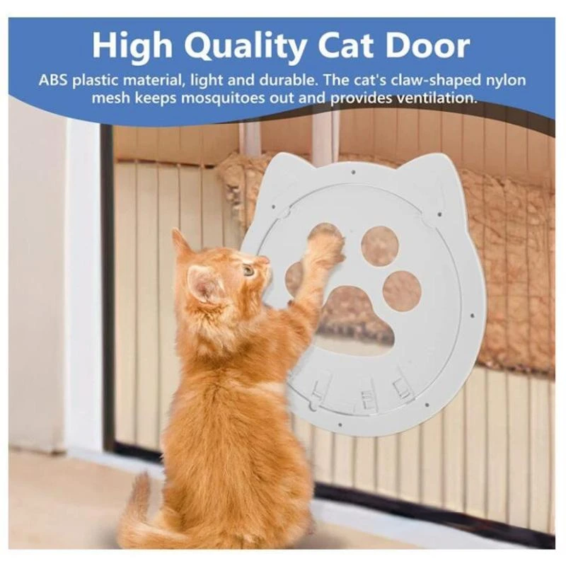Pet Screen Door Magnetic Self-Closing Small Dogs and Cats Door with Locking Function for Screen Door, Window and Porch