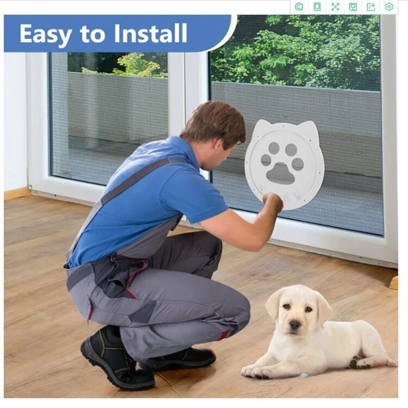 Pet Screen Door Magnetic Self-Closing Small Dogs and Cats Door with Locking Function for Screen Door, Window and Porch