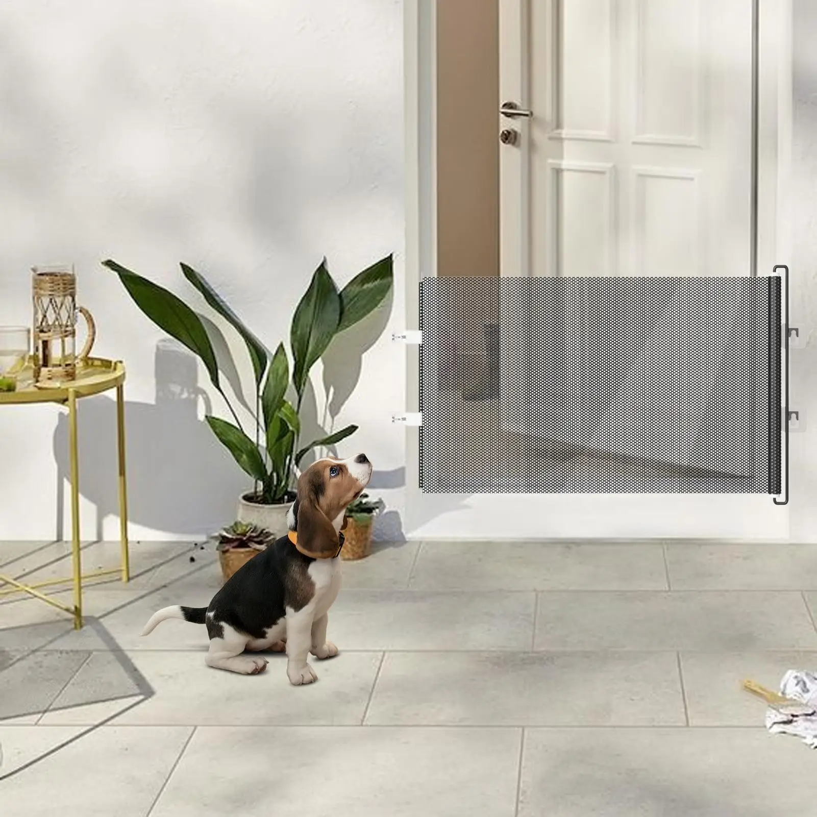 49 Inch Retractable Baby Gate Punch-free Pets Stair Gate Dog Cat Stair Door Fence Childproof Net No-Drill Mesh Safety Barrier 49 Inch Retractable Baby Gate Punch-free Pets Stair Gate Dog Cat Stair Door Fence Childproof Net No-Drill Mesh Safety Barrier