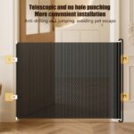 49 Inch Retractable Baby Gate Punch-free Pets Stair Gate Dog Cat Stair Door Fence Childproof Net No-Drill Mesh Safety Barrier - Image 3