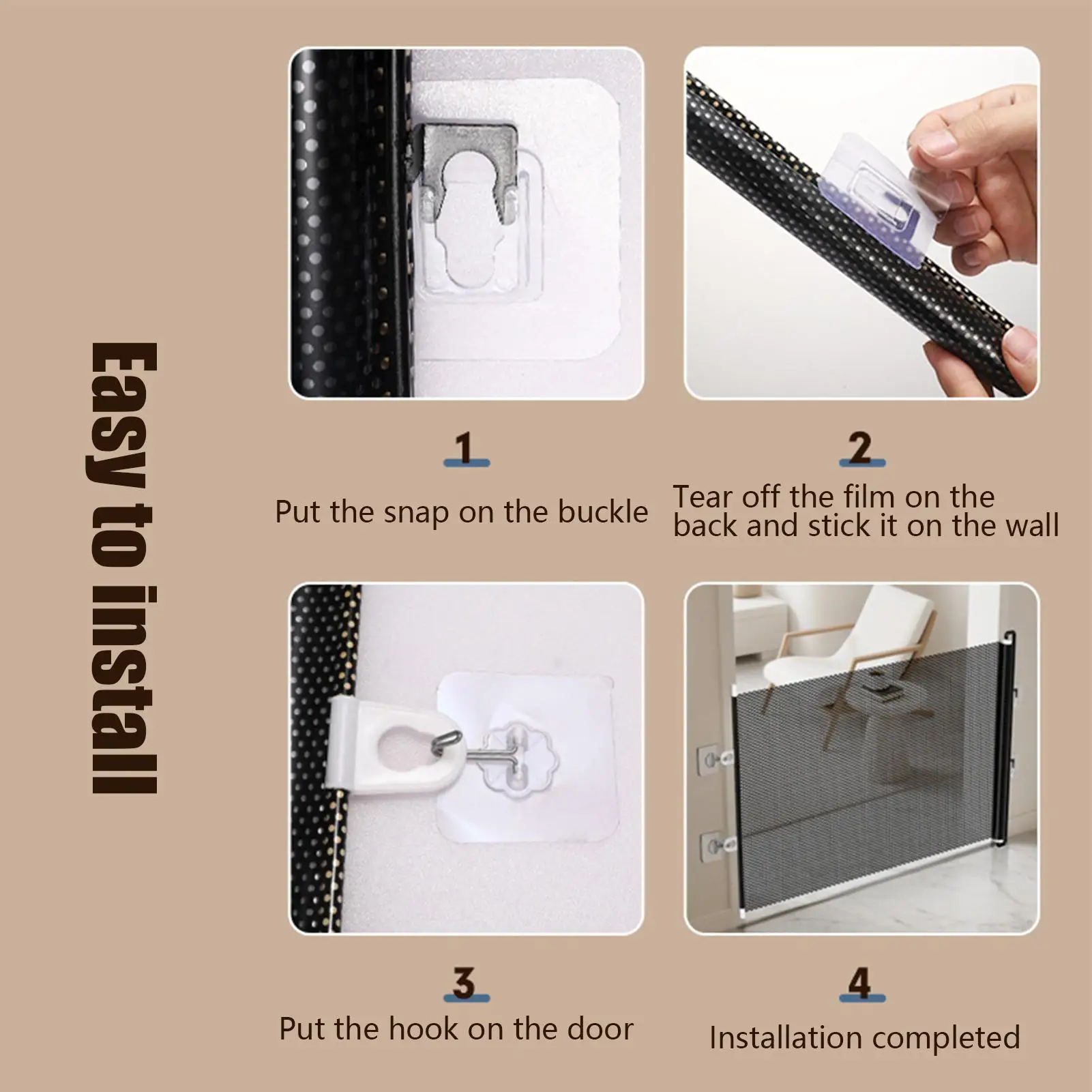 49 Inch Retractable Baby Gate Punch-free Pets Stair Gate Dog Cat Stair Door Fence Childproof Net No-Drill Mesh Safety Barrier 49 Inch Retractable Baby Gate Punch-free Pets Stair Gate Dog Cat Stair Door Fence Childproof Net No-Drill Mesh Safety Barrier