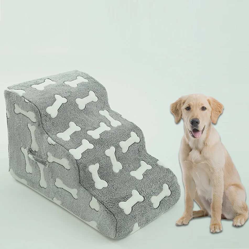 16499-vkx86v.jpg Dog Steps Ramp Pet Ladder 2 3 4 Step Stairs for Older Dogs and Pets with Joint Pain Cat Dog Ladder Ramp - Image 1