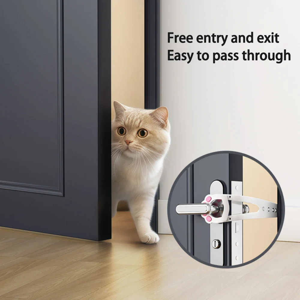 Cat Door Latch Bracket, Adjustable Size To Keep The Door Open, Prevent Dogs From Entering, No Tools Required and No Wall Damage Cat Door Latch Bracket, Adjustable Size To Keep The Door Open, Prevent Dogs From Entering, No Tools Required and No Wall Damage