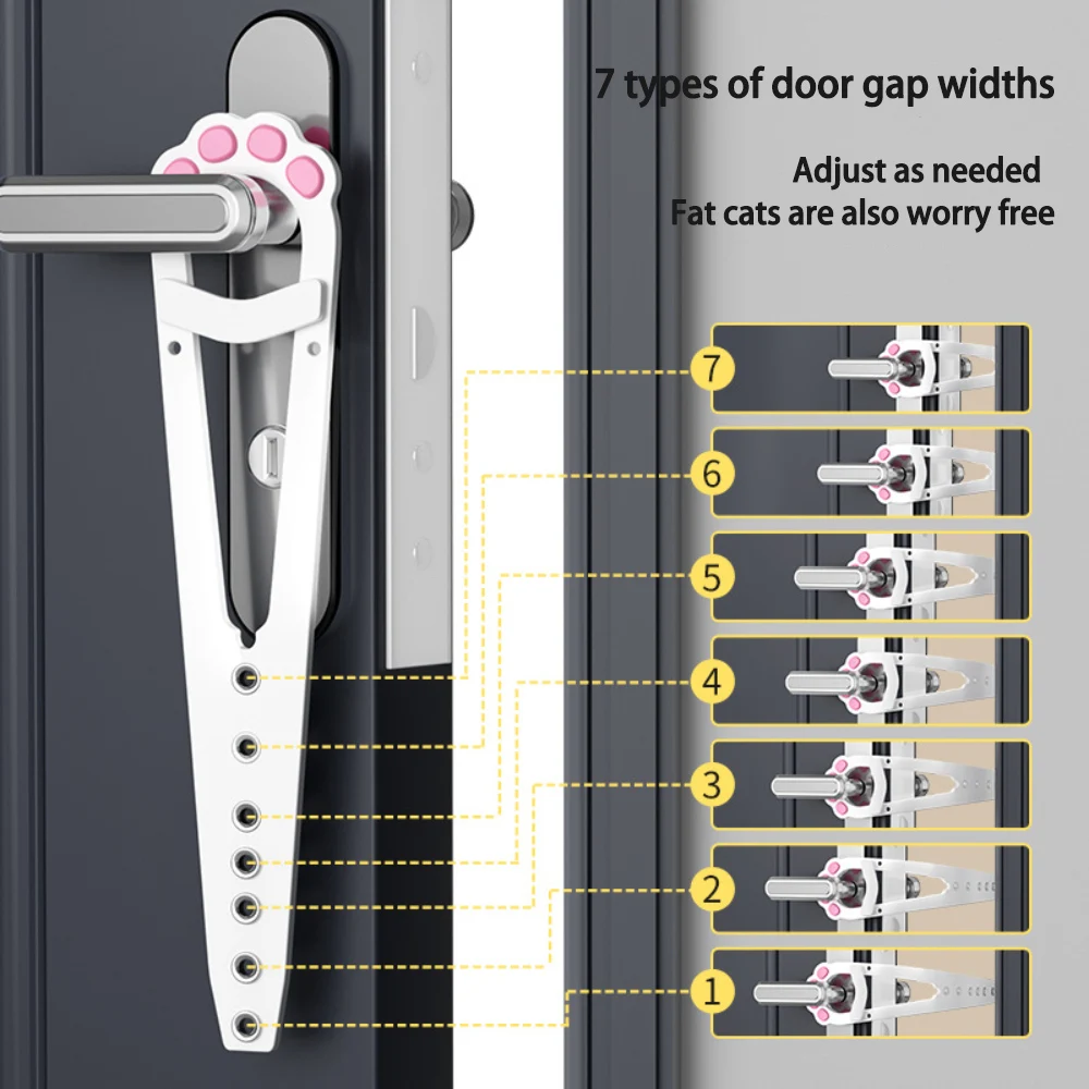 Cat Door Latch Bracket, Adjustable Size To Keep The Door Open, Prevent Dogs From Entering, No Tools Required and No Wall Damage Cat Door Latch Bracket, Adjustable Size To Keep The Door Open, Prevent Dogs From Entering, No Tools Required and No Wall Damage