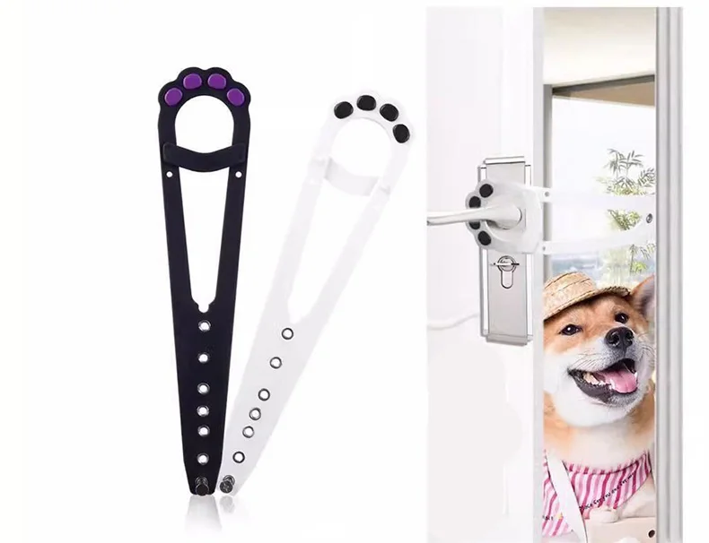 Cat Door Holder Latch Adjustable Dog Door Stopper Elastic Gate Lock Flex Latch Strap Keep Dog Out From Entering Pet Gate Supply
