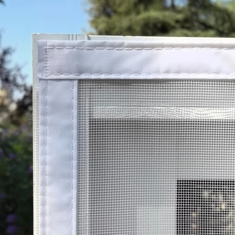 Zipper Screen Door Net U-Shaped Thicken Anti-mosquito Keeping Cats Dogs Running Out Resistant Mesh for Home Bedroom Living Room