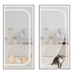 Zipper Screen Door Net U-Shaped Thicken Anti-mosquito Keeping Cats Dogs Running Out Resistant Mesh for Home Bedroom Living Room - Image 2