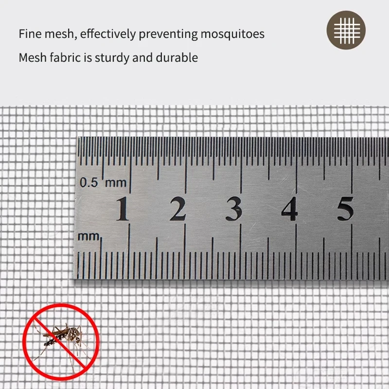 Zipper Screen Door Net U-Shaped Thicken Anti-mosquito Keeping Cats Dogs Running Out Resistant Mesh for Home Bedroom Living Room