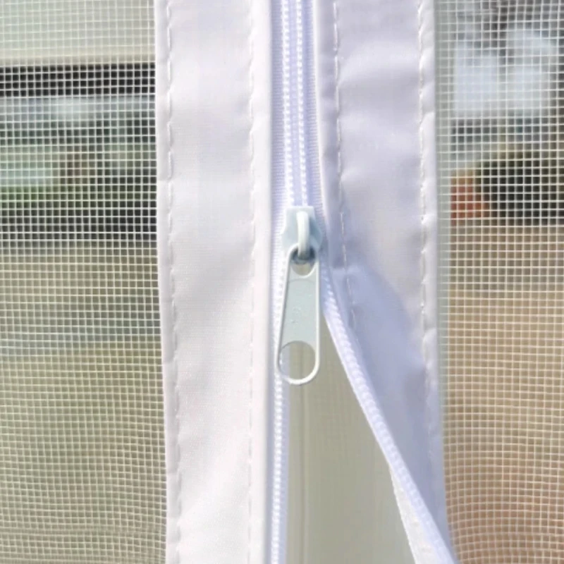 Zipper Screen Door Net U-Shaped Thicken Anti-mosquito Keeping Cats Dogs Running Out Resistant Mesh for Home Bedroom Living Room