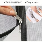 Zipper Screen Door Net U-Shaped Thicken Anti-mosquito Keeping Cats Dogs Running Out Resistant Mesh for Home Bedroom Living Room - Image 4