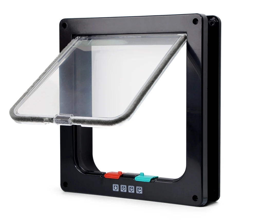 Smart Pet Door 4 Way Locking Security Lock ABS Plastic Dog Cat Flap Door Controllable Switch Direction Doors Small Pet Supplies Smart Pet Door 4 Way Locking Security Lock ABS Plastic Dog Cat Flap Door Controllable Switch Direction Doors Small Pet Supplies