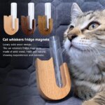 Cat Beard Storage Box Mini Wooden Test Tube Vase for Whiskers Cat Whisker Collection Refrigerator Magnet Pet Hair Bottles