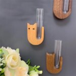 Cat Whisker Vase Pet Whisker Vase Fridge Magnet Wooden And Glass Pet Hair Beard Collector Pets Souvenir Gift Home Decor - Image 3
