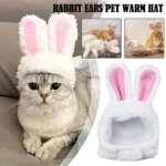 Cat Decorative Pet Products New Warm Cat Head Cover  Plush Cat Lamb Clothes Accessories Hat Rabbit Hat Pet Ear C2V9 - Image 2