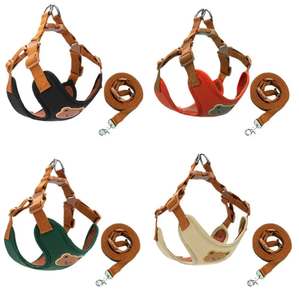Cartoon Cute Pet Harness Leash Adjustable No Pull Dog Collar Harness Anti-Escape Dog Harness Outdoor Walking Travel Cartoon Cute Pet Harness Leash Adjustable No Pull Dog Collar Harness Anti-Escape Dog Harness Outdoor Walking Travel