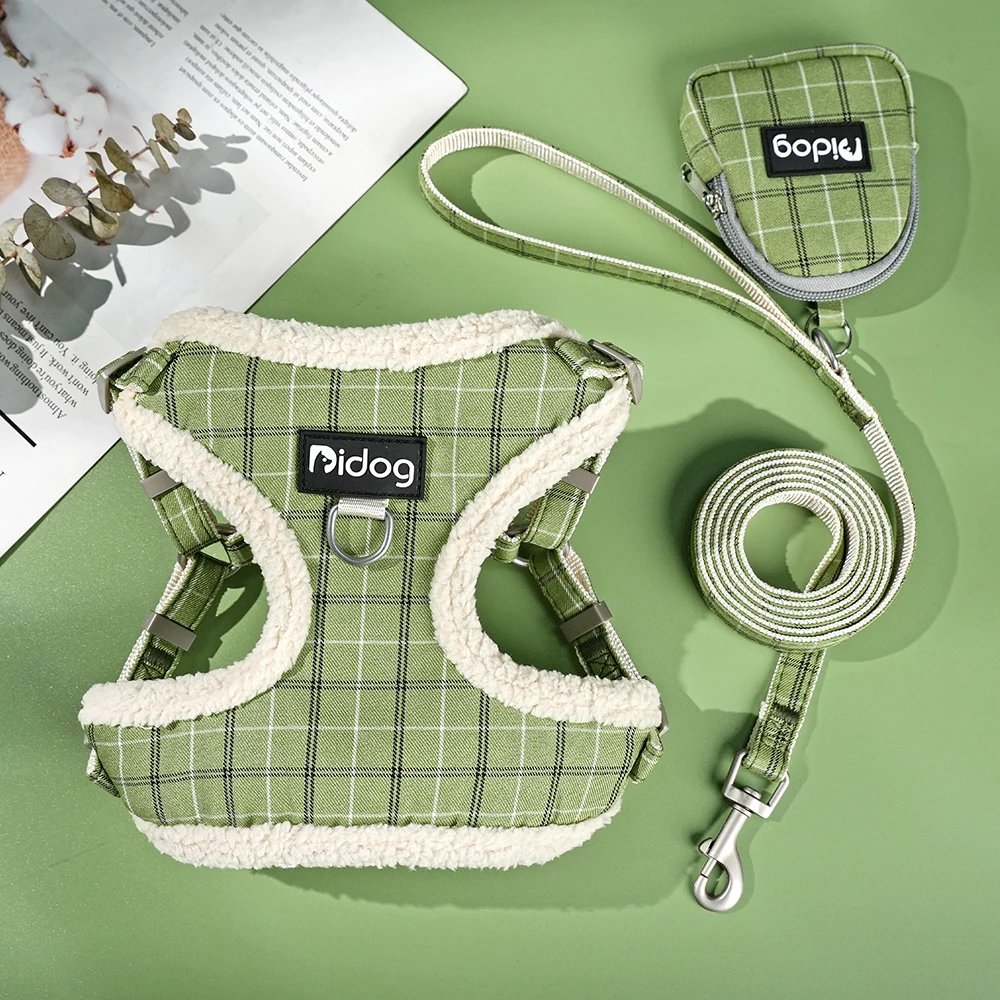 Breathable Dog Harness Leash Bag Set Winter Warm Dog Fur Harnesses Vest Pet Walking Rope With Garbage Bag for Small Medium Dogs Breathable Dog Harness Leash Bag Set Winter Warm Dog Fur Harnesses Vest Pet Walking Rope With Garbage Bag for Small Medium Dogs