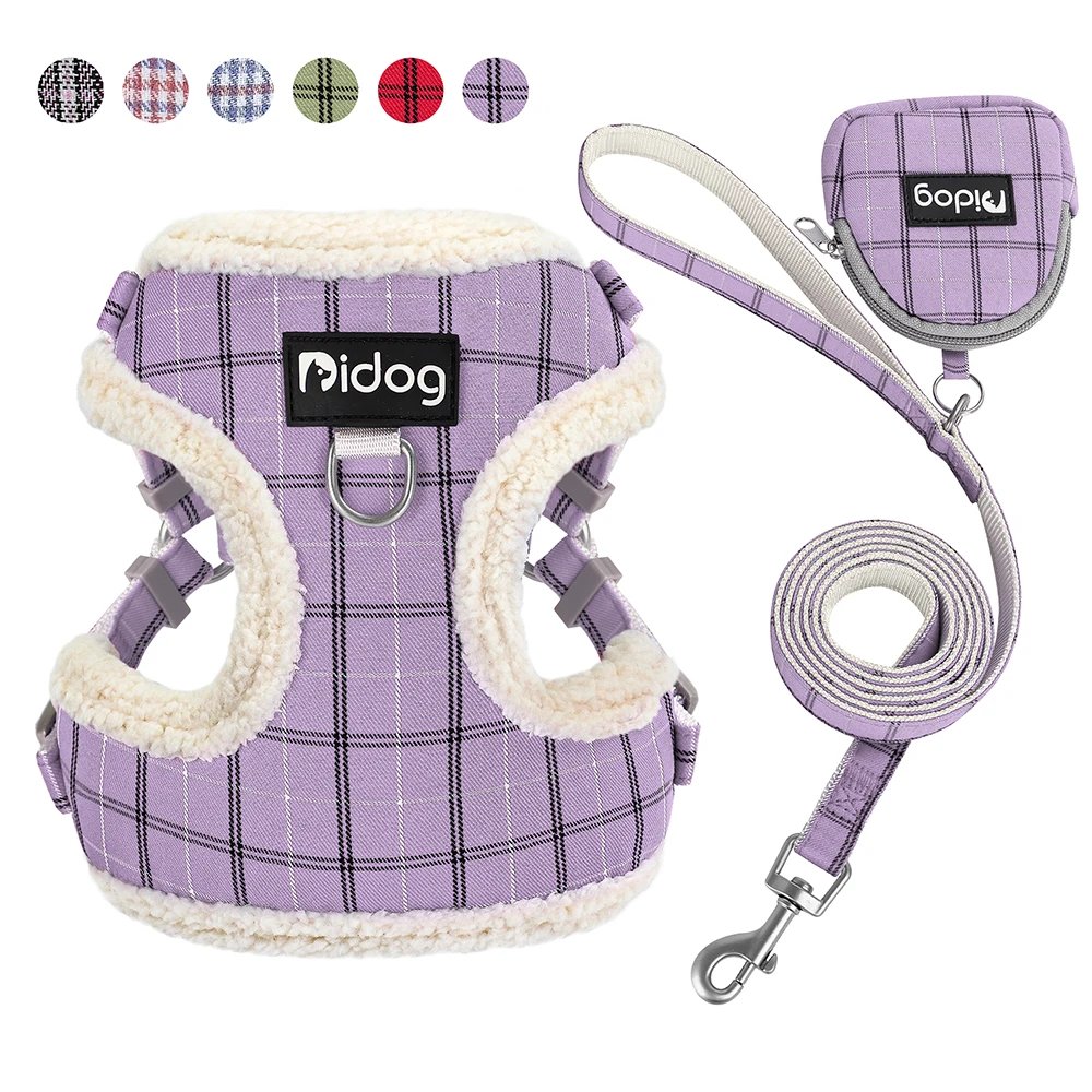 Breathable Dog Harness Leash Bag Set Winter Warm Dog Fur Harnesses Vest Pet Walking Rope With Garbage Bag for Small Medium Dogs Breathable Dog Harness Leash Bag Set Winter Warm Dog Fur Harnesses Vest Pet Walking Rope With Garbage Bag for Small Medium Dogs