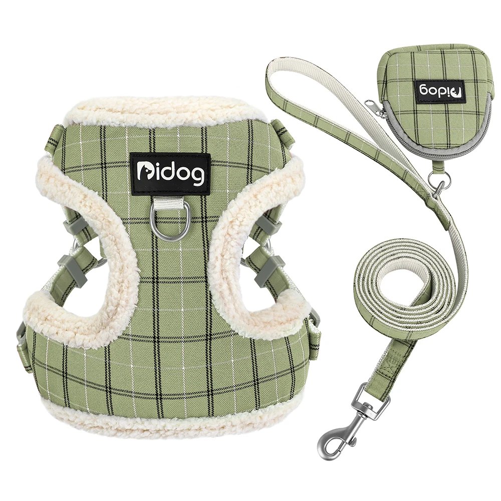 Breathable Dog Harness Leash Bag Set Winter Warm Dog Fur Harnesses Vest Pet Walking Rope With Garbage Bag for Small Medium Dogs Breathable Dog Harness Leash Bag Set Winter Warm Dog Fur Harnesses Vest Pet Walking Rope With Garbage Bag for Small Medium Dogs