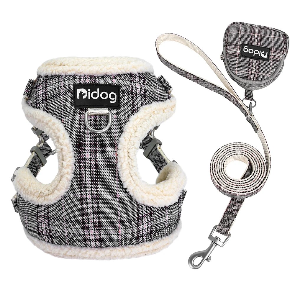Breathable Dog Harness Leash Bag Set Winter Warm Dog Fur Harnesses Vest Pet Walking Rope With Garbage Bag for Small Medium Dogs Breathable Dog Harness Leash Bag Set Winter Warm Dog Fur Harnesses Vest Pet Walking Rope With Garbage Bag for Small Medium Dogs
