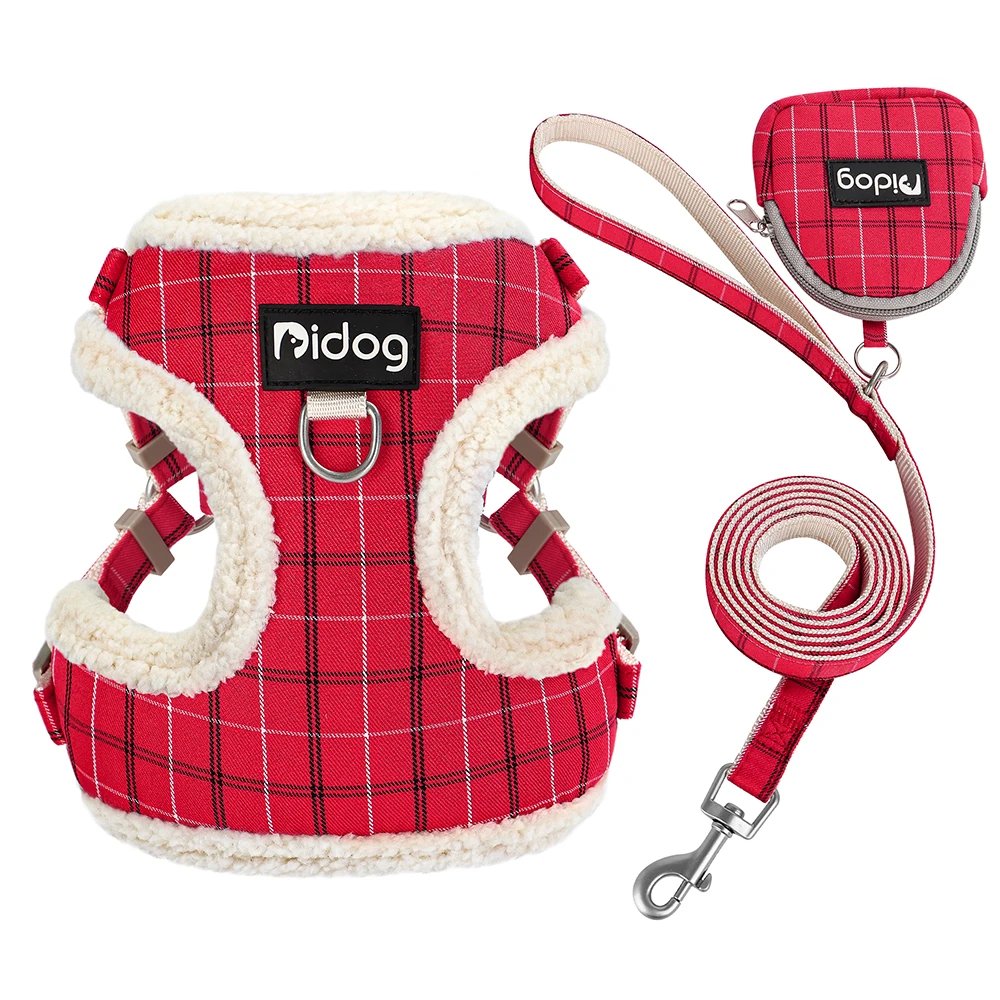 Breathable Dog Harness Leash Bag Set Winter Warm Dog Fur Harnesses Vest Pet Walking Rope With Garbage Bag for Small Medium Dogs Breathable Dog Harness Leash Bag Set Winter Warm Dog Fur Harnesses Vest Pet Walking Rope With Garbage Bag for Small Medium Dogs