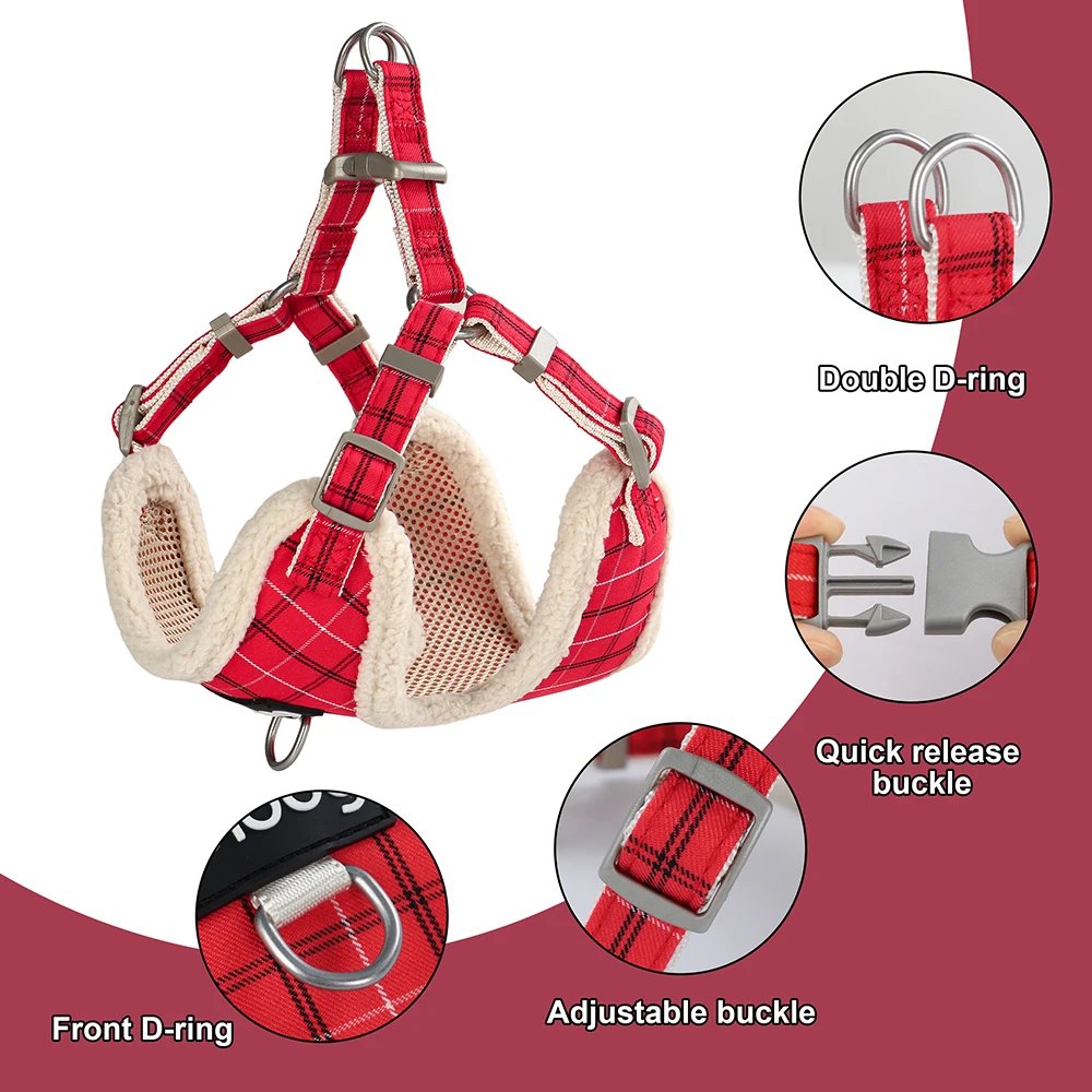 Breathable Dog Harness Leash Bag Set Winter Warm Dog Fur Harnesses Vest Pet Walking Rope With Garbage Bag for Small Medium Dogs Breathable Dog Harness Leash Bag Set Winter Warm Dog Fur Harnesses Vest Pet Walking Rope With Garbage Bag for Small Medium Dogs