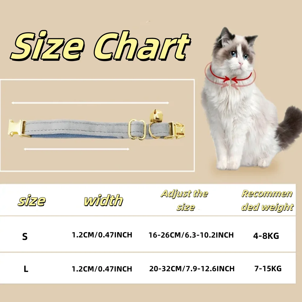 Personalized Velvet Cat Collar Custom Engraved Pet Name Collar For Cats Cat Supplies Cat Collar Belt With Bell Pets Accessories