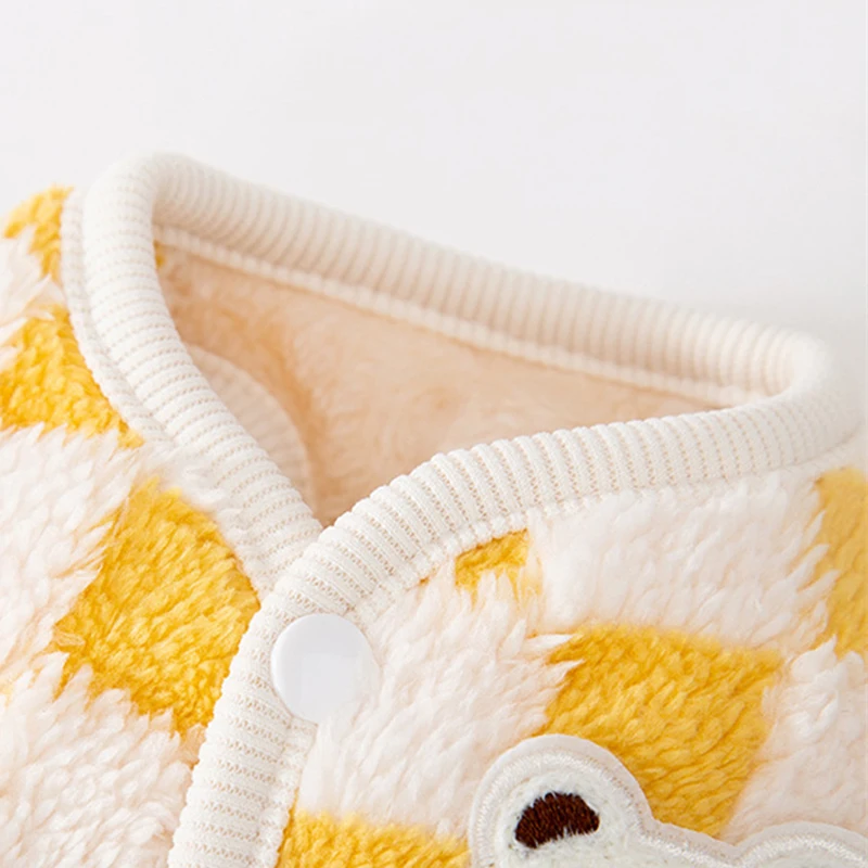 Winter Cat Dog Clothes with Buckle Sweet Bear Print Pet Plush Sweater for Small Dogs Pomeranian Chihuahua Puppy Button Jacket Winter Cat Dog Clothes with Buckle Sweet Bear Print Pet Plush Sweater for Small Dogs Pomeranian Chihuahua Puppy Button Jacket