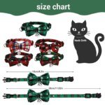 Pet Breakaway Cat Collar Bow Tie And Bell Cute Plaid Christmas Red Elastic Adjustable Dog Collar With Sash Small Bell For Cats - Image 6