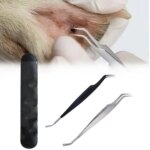 2-in-1 Stainless Steel Pet Dog Louse Flea Tweezers Safe Cat Dog Lice Flea Remover Cleaning Tool Tick Tweezers Durable Easy Use - Image 6