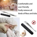 2-in-1 Stainless Steel Pet Dog Louse Flea Tweezers Safe Cat Dog Lice Flea Remover Cleaning Tool Tick Tweezers Durable Easy Use - Image 5