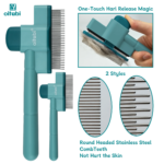 Oitabi 1/2PCS Flea Comb for Dogs and Cats with Release Button Fine Tooth Dog Comb for Pet Hair Removal, Cleaning Remove Fleas Eg - Image 3