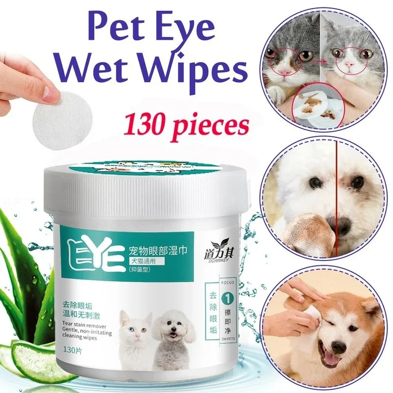 130 Pcs/set of Dog and Cat Cleaning Wipes Pet Eye Wipes Grooming Tear Stain Remover Gentle Non-foaming Wipes Towels 130 Pcs/set of Dog and Cat Cleaning Wipes Pet Eye Wipes Grooming Tear Stain Remover Gentle Non-foaming Wipes Towels