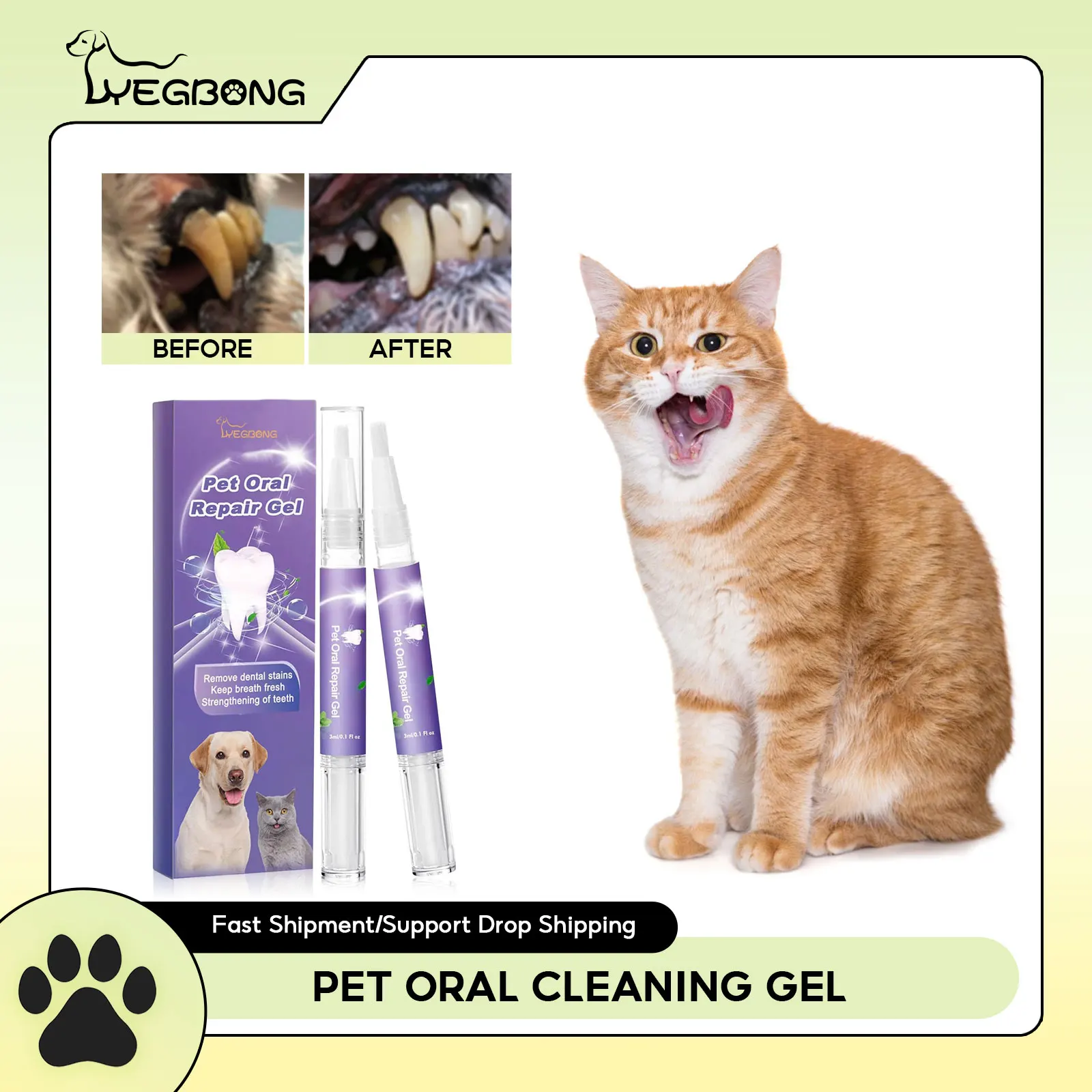 Pet Oral Repair Gel Puppy Tartar Removal Odor Eliminator Whiten Cats Dogs Teeth Stain Remover Gum Care Pet Teeth Cleaning Gel Pet Oral Repair Gel Puppy Tartar Removal Odor Eliminator Whiten Cats Dogs Teeth Stain Remover Gum Care Pet Teeth Cleaning Gel