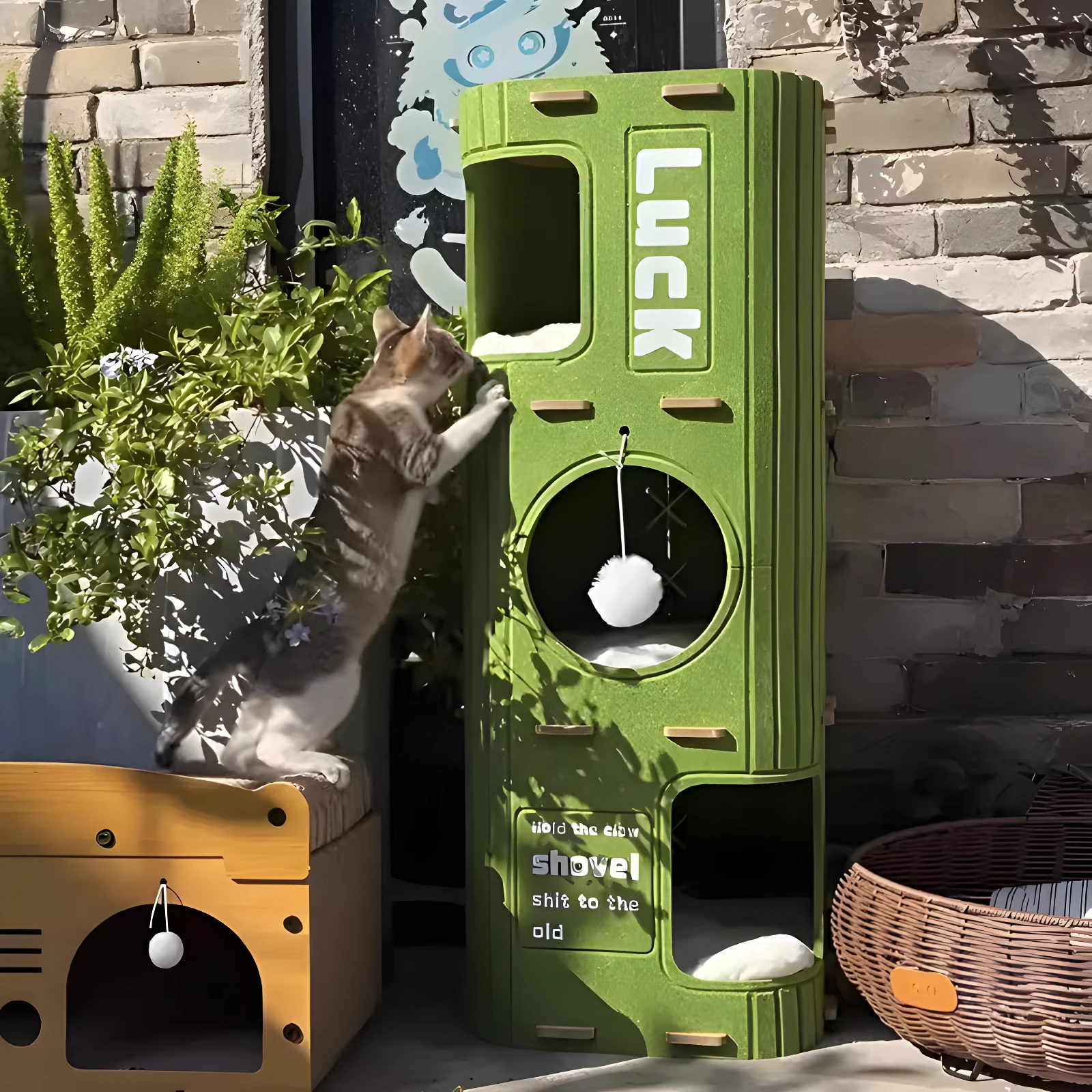 Multi-layer Cat Bed Closed Safety Cat Nest Wear-resistant Felt Cat Climbing Frame Indoor Integrated Pet Toys for All Seasons